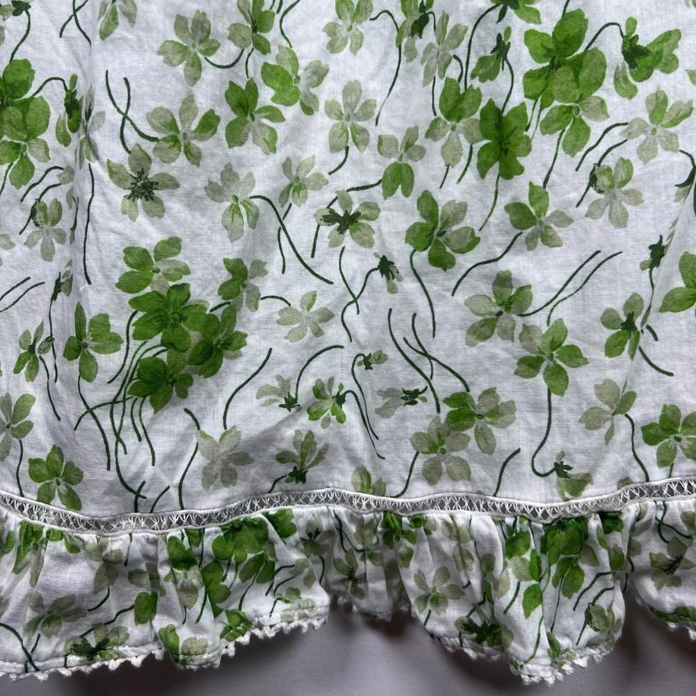 Hill House Athena Nap Dress Womens Clover Floral Smocked Mini S Green White Boho - Picture 3 of 8